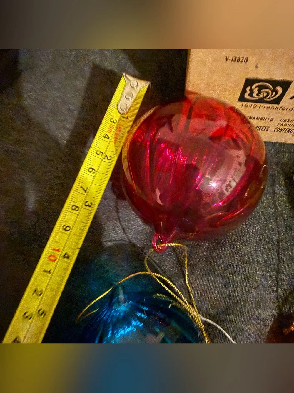 Vintage Home Interiors and Gifts Blown Glass Christmas Ornament set of 4